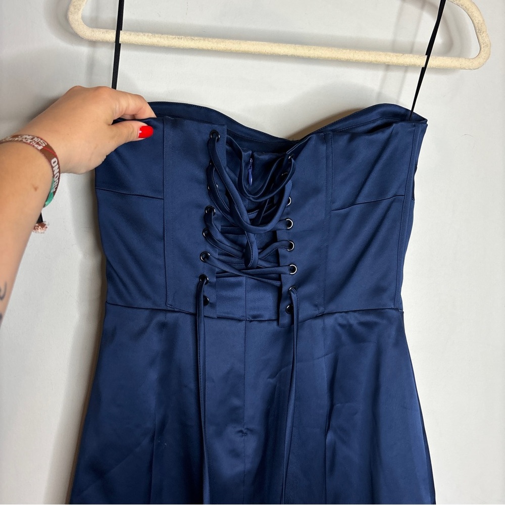 NWT Reformation Pacie Satin Dress in Danube - Picture 10 of 16